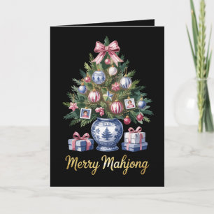 Fröhlicher Mahjong Weihnachtsbaum Feiertagsvase Xm Karte