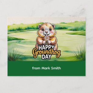 Fröhlicher Marienkäfertag zum Golfen Feiertagspostkarte