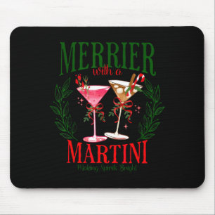 Fröhlicher mit einem Martini Lustiger Junggesellin Mousepad