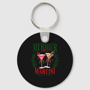 Fröhlicher mit einem Martini Lustiger Junggesellin Schlüsselanhänger