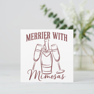 Fröhlicher mit Mimosas Weihnachts-Prosecco-Weinpar Feiertagskarte
