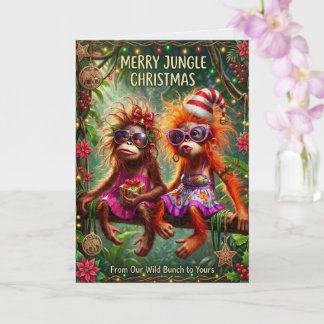 Fröhlicher Monkey Jungle Tropisches Weihnachten Karte