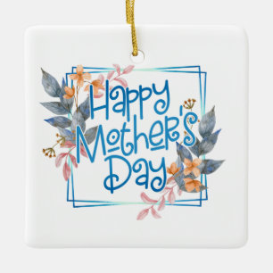 Fröhlicher Muttertag Blumenrahmen  Ornament