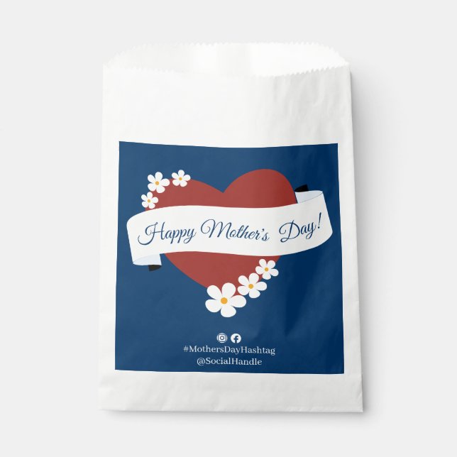 Fröhlicher Muttertag des roten Herzens Geschenktütchen (Vorderseite)