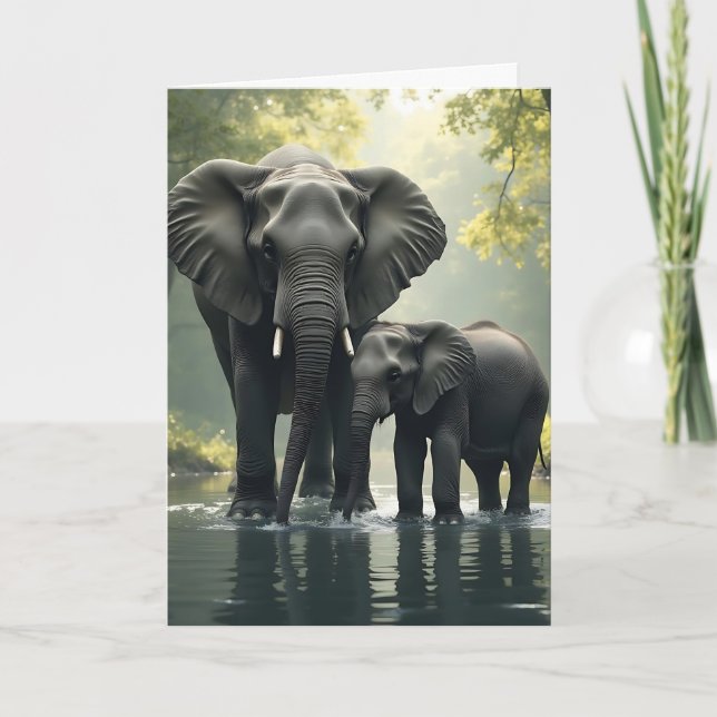 Fröhlicher Muttertag | Elephant Themed Karte (Vorderseite)