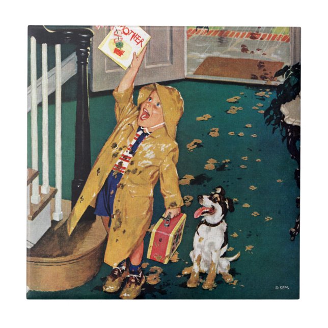 Fröhlicher Muttertag Fliese (Vorderseite)