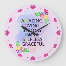 Fröhlicher Muttertag Große Wanduhr