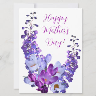 Fröhlicher Muttertag hübsch lila Blumenpracht Feiertagskarte