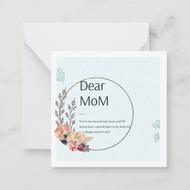 Fröhlicher Muttertag, Mama Mitteilungskarte (Vorderseite)