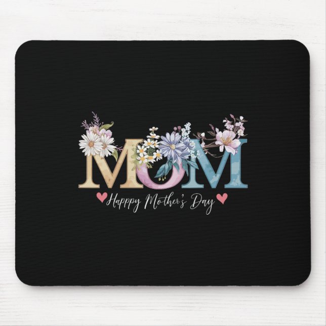 Fröhlicher Muttertag mit floraler Mama Mousepad (Vorne)
