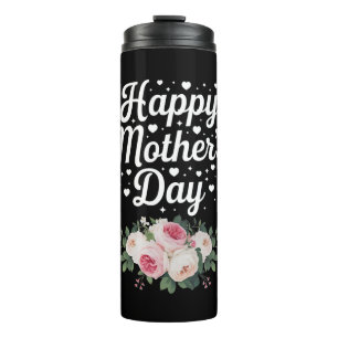 Fröhlicher Muttertag Niedliche Mama der Blüte Oma Thermosbecher