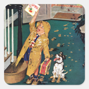 Fröhlicher Muttertag Quadratischer Aufkleber