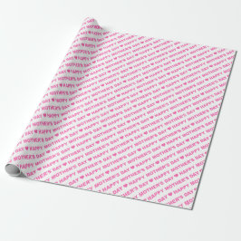 Fröhlicher Muttertag Rosa auf weißem Umschlagpapie Geschenkpapier