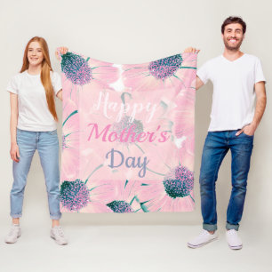 Fröhlicher Muttertag Rosa Blumenblüten Napkins Pap Fleecedecke