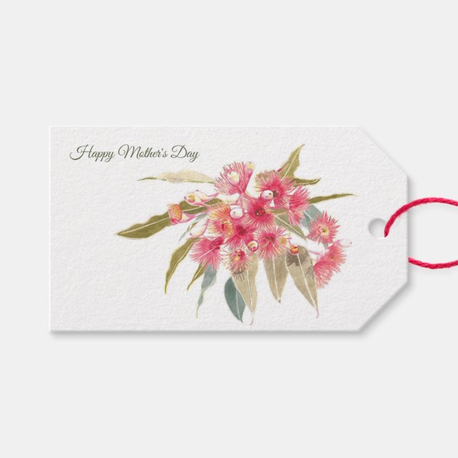 Fröhlicher Muttertag Rosa Blüte Geschenkanhänger (Vorderseite (Horizontal))