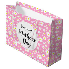 Fröhlicher Muttertag Rosa Daisy Blume Muster Große Geschenktüte