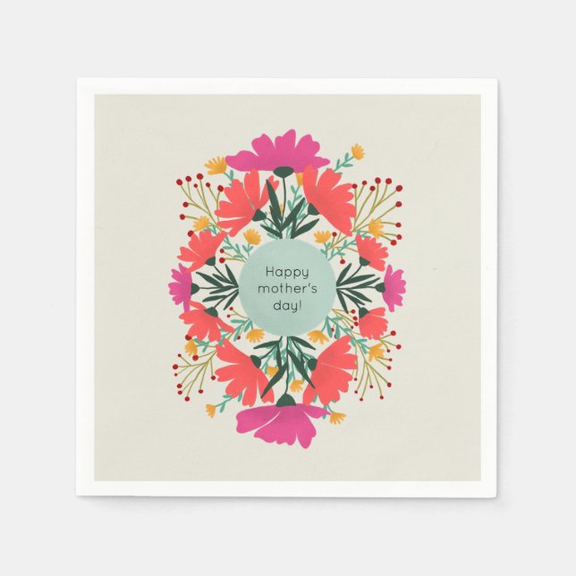 Fröhlicher Muttertag Serviette (Vorderseite)
