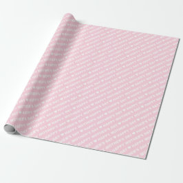 Fröhlicher Muttertag Weiß auf hellrosa Geschenkpapier
