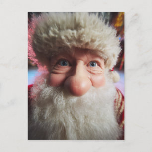 Fröhlicher Nahaufnahme-Weihnachtsmann Feiertagspostkarte