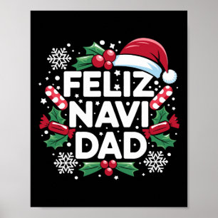Fröhlicher Navi-Väter-Witz-Familien-Weihnachts-Vat Poster