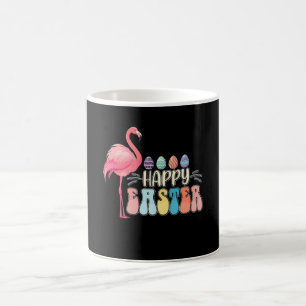 Fröhlicher Oster Flamingo Hase Eier Korb Kaffeetasse