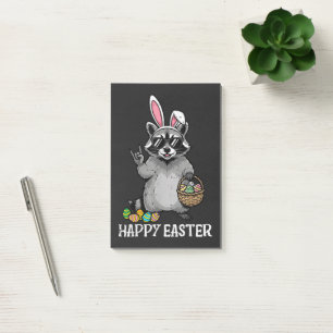 Fröhlicher Oster-Waschbär-Hase Post-it Klebezettel