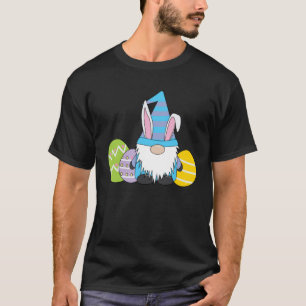Fröhlicher Ostergarten-Gnom-Hase Blau T-Shirt