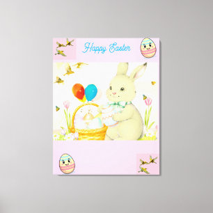 Fröhlicher Osterhase Canvas Leinwanddruck
