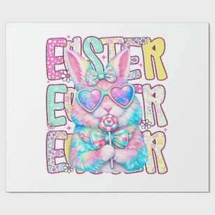Fröhlicher Osterhase Coquette Schleife Preppy Oste Geschenkpapier