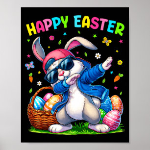 Fröhlicher Osterhase Dabbing Lustiger Ostertag Fra Poster