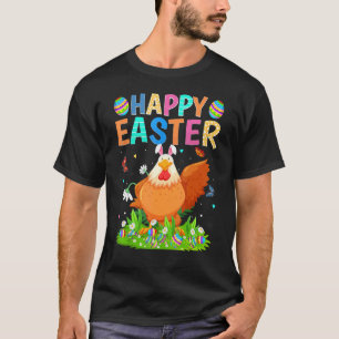 Fröhlicher Osterhase Ei Huhn Vogel Ostersonntag T-Shirt