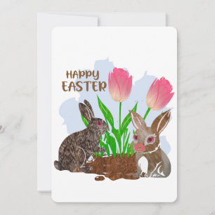 Fröhlicher Osterhase Feiertagskarte