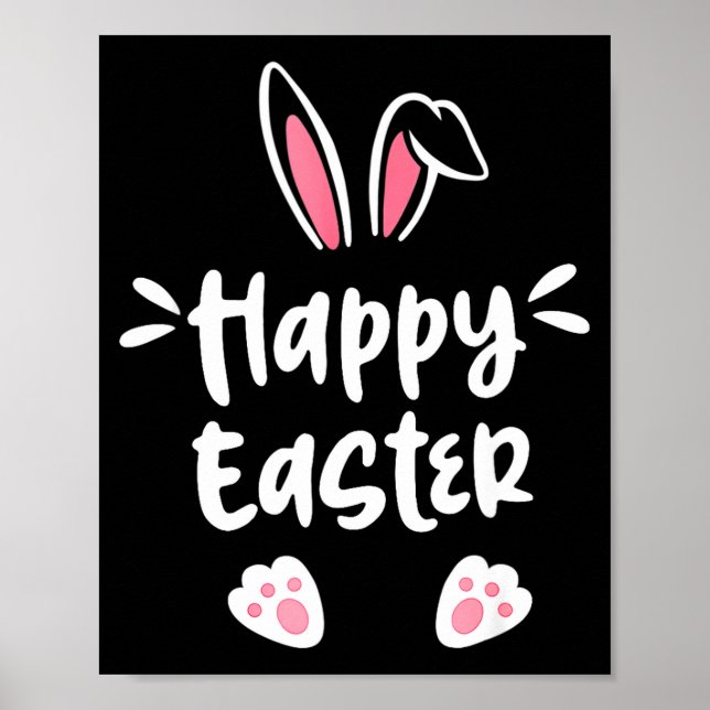 Fröhlicher Osterhase Frühhling Osterei Ostermänner Poster (Vorne)