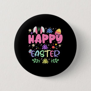 Fröhlicher Osterhase Frühhling Ostern Ei Ostern Fü Button