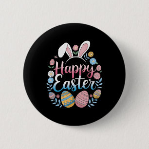 Fröhlicher Osterhase Frühling Osterei Oster-Shirts Button