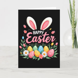 Fröhlicher Osterhase Frühling Osterei Oster-Shirts Karte