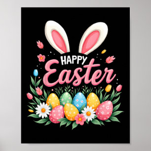 Fröhlicher Osterhase Frühling Osterei Ostern Fraue Poster