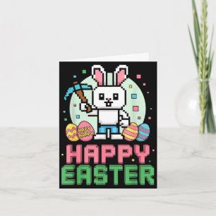 Fröhlicher Osterhase Gaming Pixel Gamer  Karte