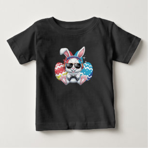 Fröhlicher Osterhase Hase Gaming Gamer Spiele Baby T-shirt