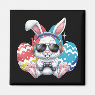 Fröhlicher Osterhase Hase Gaming Gamer Spiele Magnet