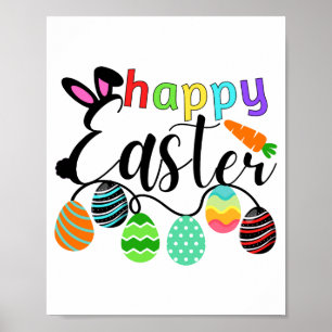 Fröhlicher Osterhase Hase Gesicht Lustiger Osterta Poster