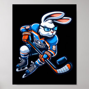 Fröhlicher Osterhase Hockey Hase Männer Frauen Kin Poster