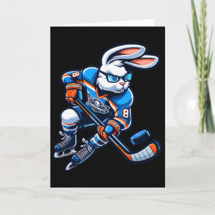 Fröhlicher Osterhase Hockey Kaninchen Männer Fraue Karte
