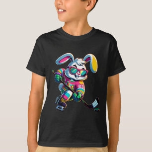 Fröhlicher Osterhase Hockey Kaninchen Männer Fraue T-Shirt