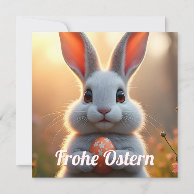 Fröhlicher Osterhase im Zauber des Frühlings (Vorderseite)