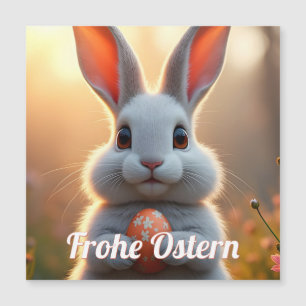 Fröhlicher Osterhase im Zauber des Frühlings Magnetkarte