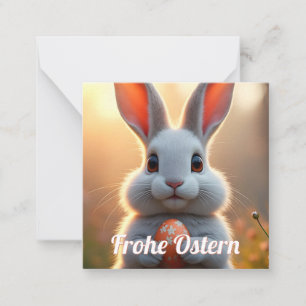 Fröhlicher Osterhase im Zauber des Frühlings Mitteilungskarte