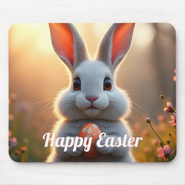 Fröhlicher Osterhase im Zauber des Frühlings Mousepad (Vorne)