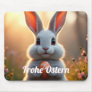 Fröhlicher Osterhase im Zauber des Frühlings Mousepad