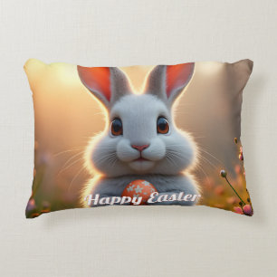 Fröhlicher Osterhase in der Magie des Frühlings Dekokissen